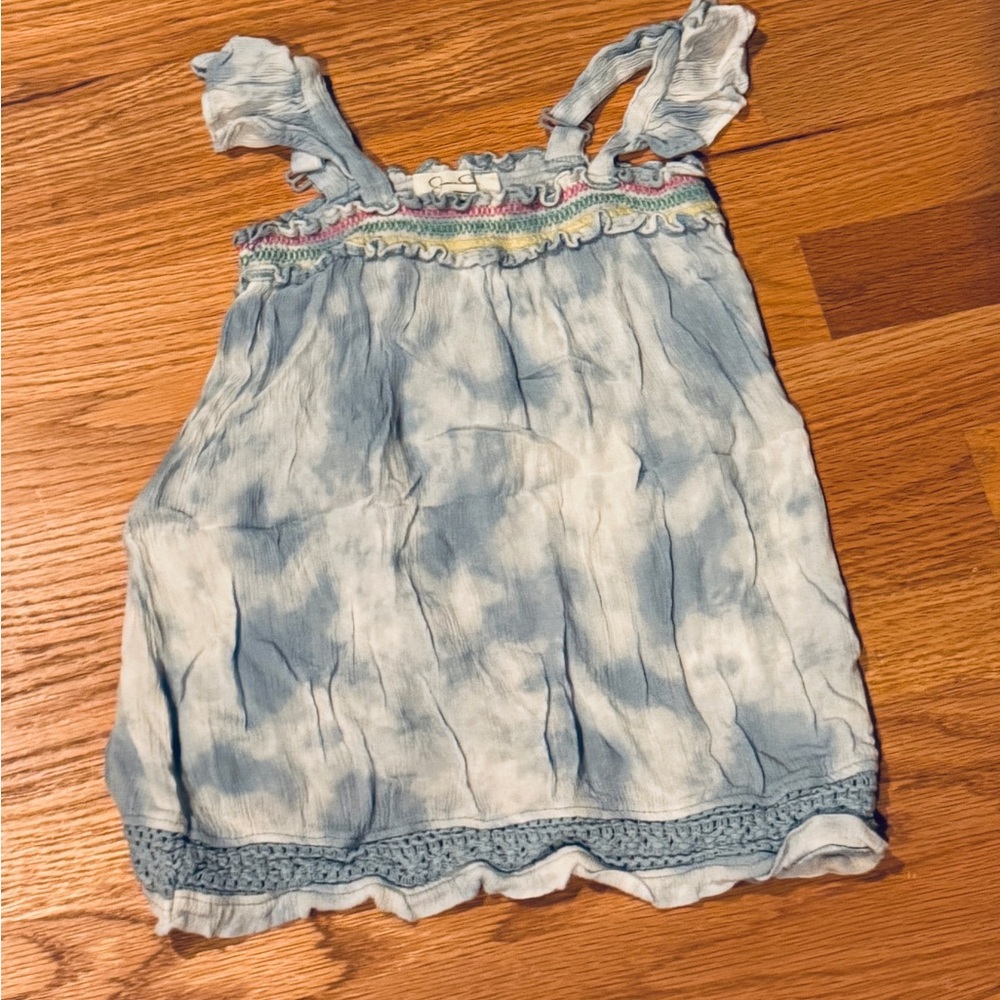 Jessica Simpson Blue Ruffled Tank Top size 6/6x